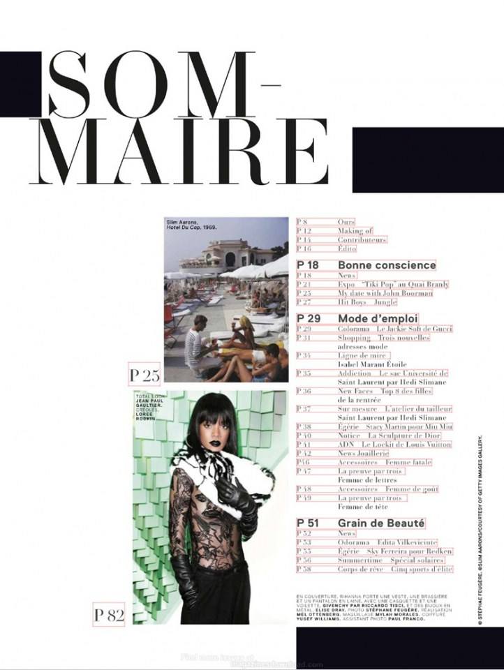 Rihanna @ Jalouse Magazine July 2014