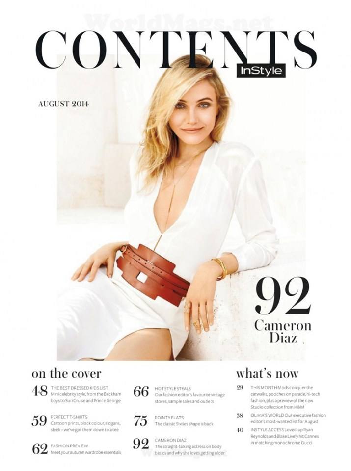 Cameron Diaz @ Instyle UK August 2014