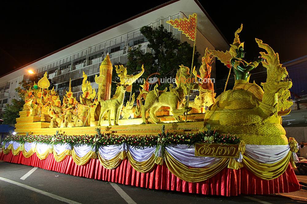 รางวัลชมเชย ต้นเทียนพรรษา ประเภทติดพิมพ์ ขนาดใหญ่ ได้แก่ วัดบูรพา และวัดศรีประดู่
