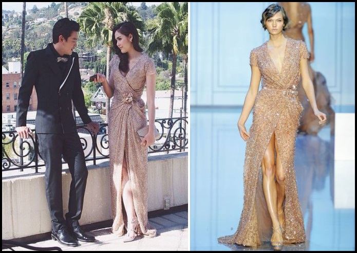 ชุดนี้เป็นชุดสั่งตัด แต่ว่าเราจะหาชุดแบบนี้ได้ใน Elie Saab Fall Winter 2011 Haute Couture