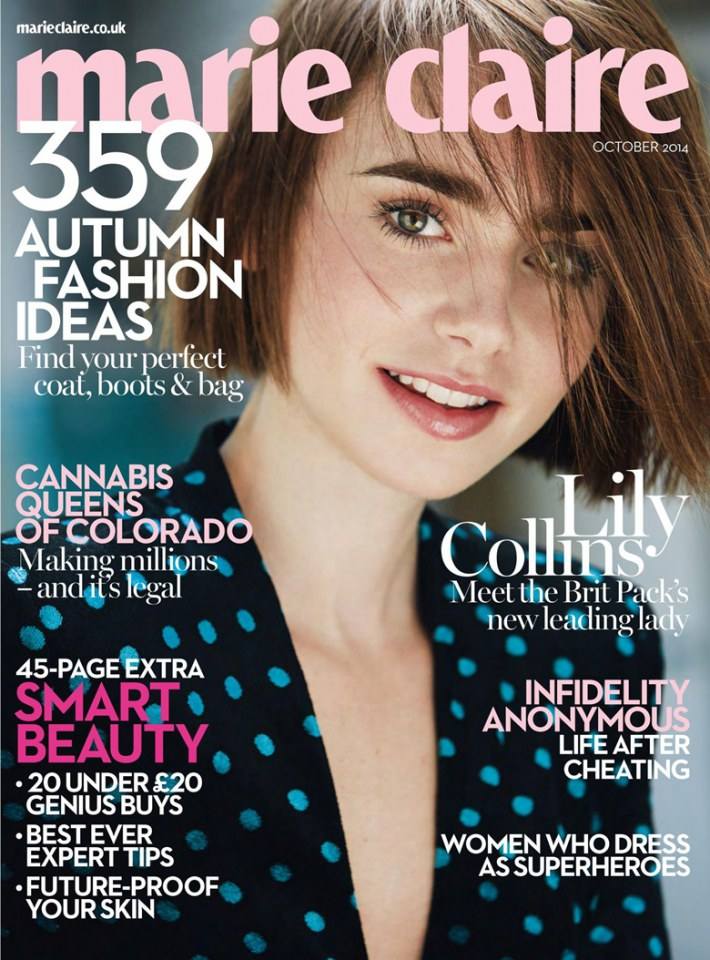 Lily Collins @ Marie Claire UK October 2014