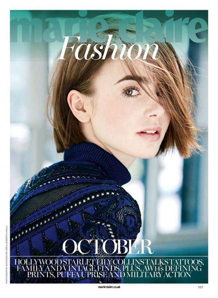 Lily Collins @ Marie Claire UK October 2014