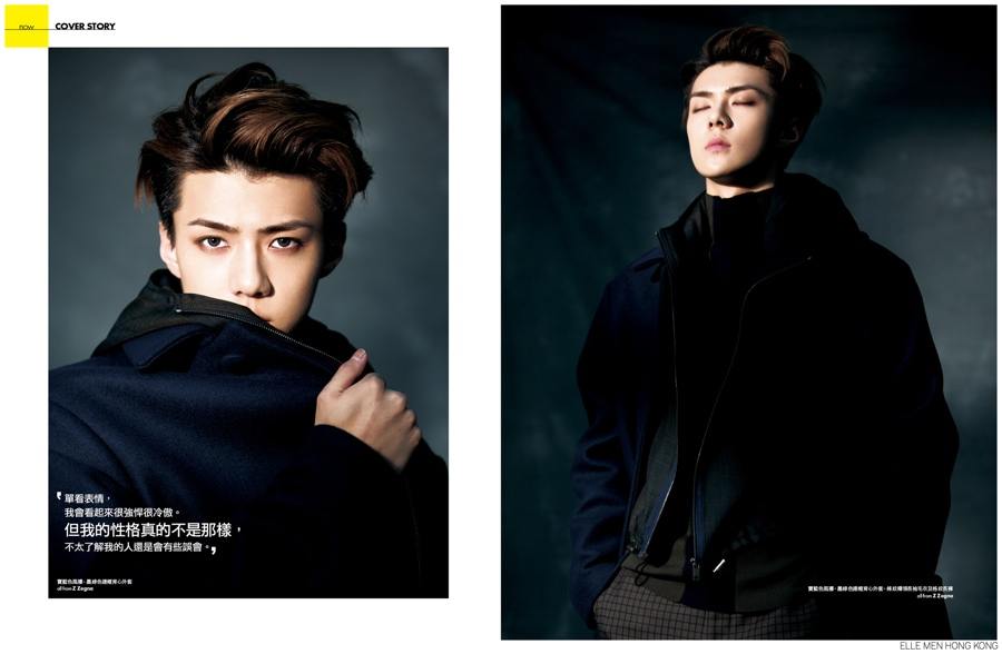 EXO's Chan yeol, Lay & Sehun @ Elle Men HK September 2014