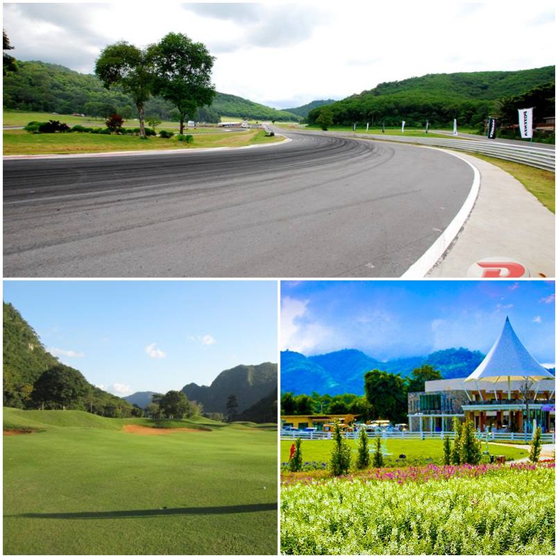 สนามแข่งรถบนภูเขา+สนามกอล์ฟ+สวนดอกไม้