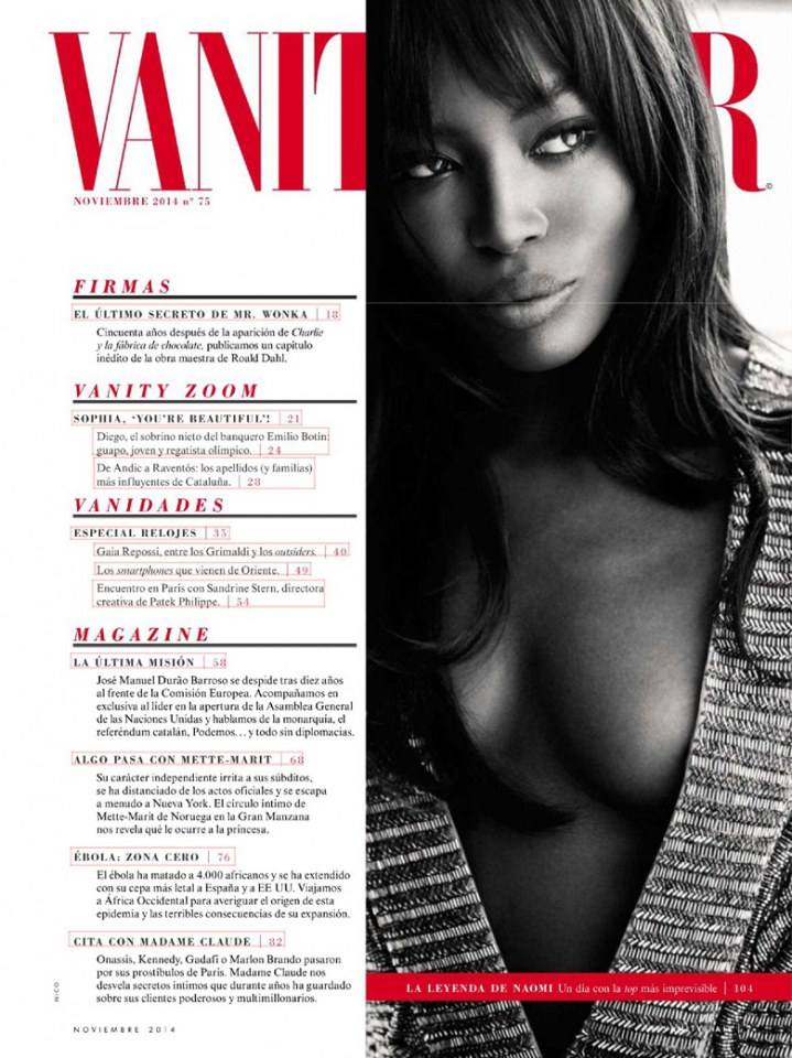 Naomi Campbell @ Vanity Fair Spain November 2014