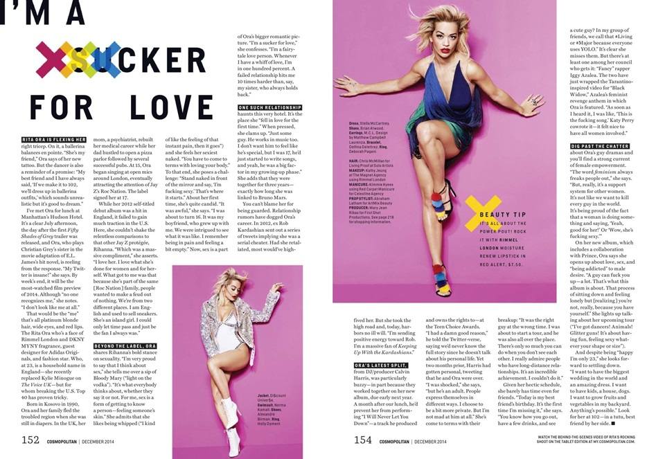 Rita Ora @ Cosmopolitan US December 2014