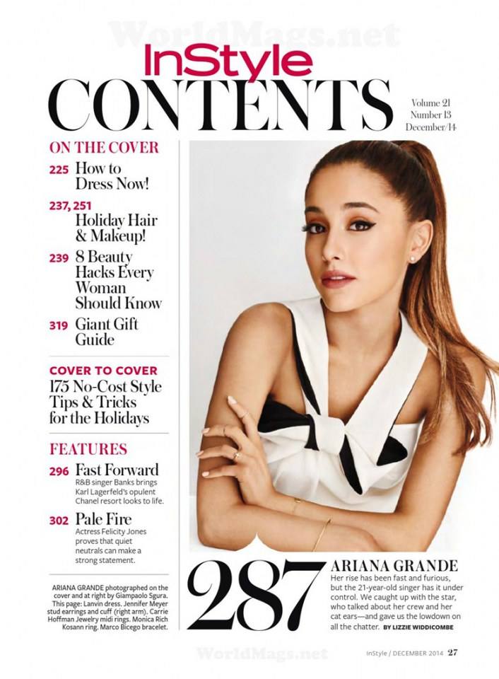 Ariana Grande @ InStyle US December 2014
