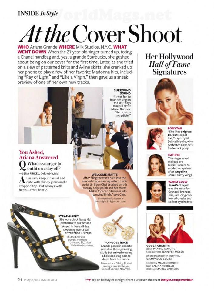 Ariana Grande @ InStyle US December 2014