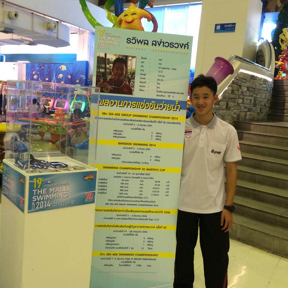 น้องเอสนักว่ายน้ำทีมชาติที่งาน the mall swimming