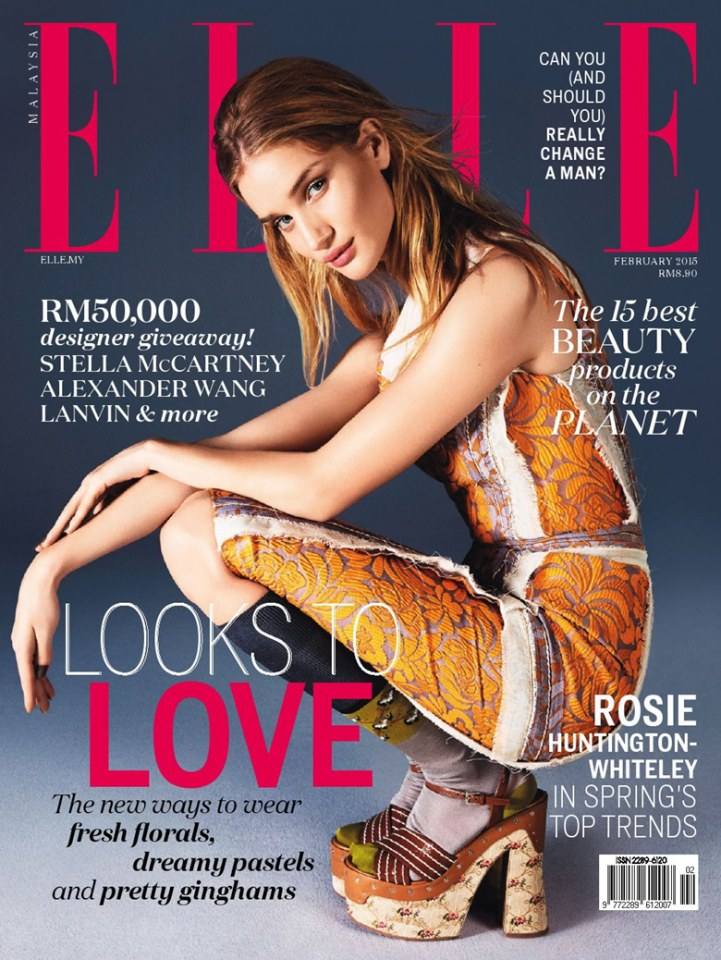 Rosie Huntington-Whiteley @ ELLE Malaysia February 2015