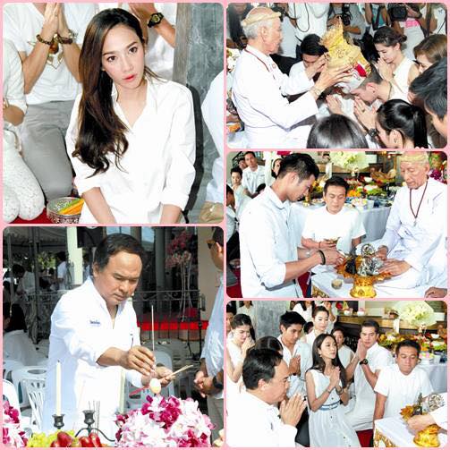"อั้ม พัชราภา" นำทีมดารา 7 สีแน่น! ร่วมพิธีครอบครู บ.พอดีคำ