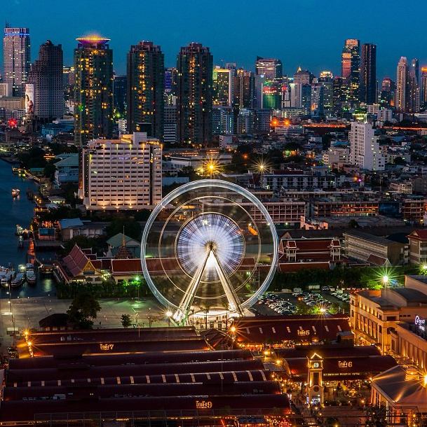 ชิงช้าสวรรค์ ที่สูงที่สุดในเมืองไทย ตั้งอยู่ริมแม่น้ำเจ้าพระยา