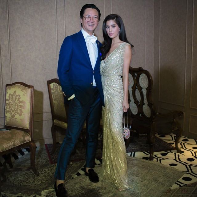 ปู-ไปรยา ในชุดจากแบรนด์ Jenny Packham ขณะไปร่วมงาน VOGUE Thailand Gala
