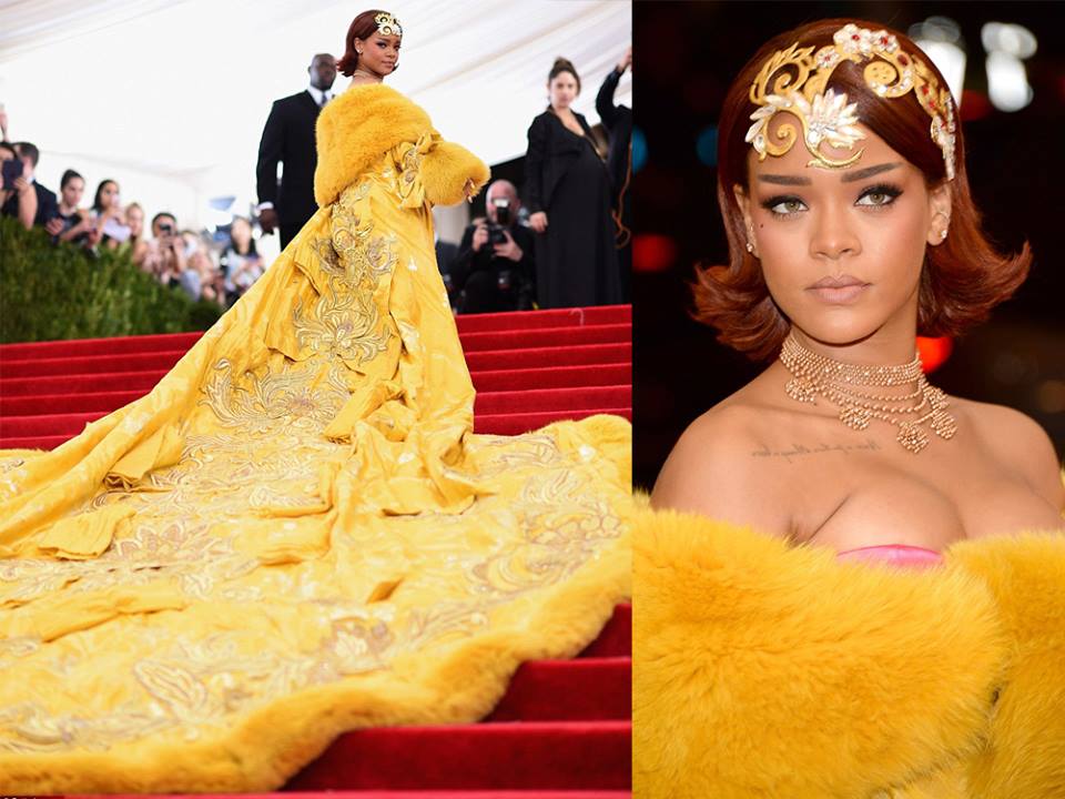 ชุด Rihanna บนพรมแดงงาน MET Gala 2015 อลังการงานสร้าง