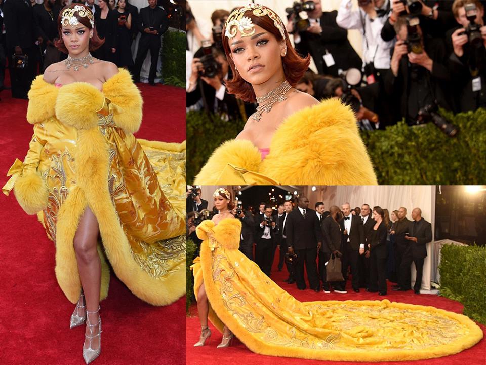 ชุด Rihanna บนพรมแดงงาน MET Gala 2015 อลังการงานสร้าง