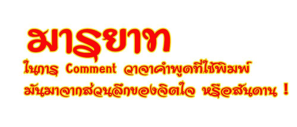 มารยาทอยู่ไหน ?... :คอมเม้นหยาบคาย,ก่อกวน,ต่อว่าเรื่องส่วนตัว