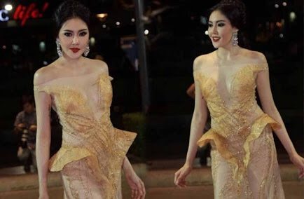 นางฟ้าขายาว  เก๋ เลเดอเรอร์ ในงานสยามดารา 2015