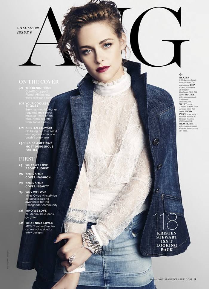 Kristen Stewart @ Marie Claire US August 2015