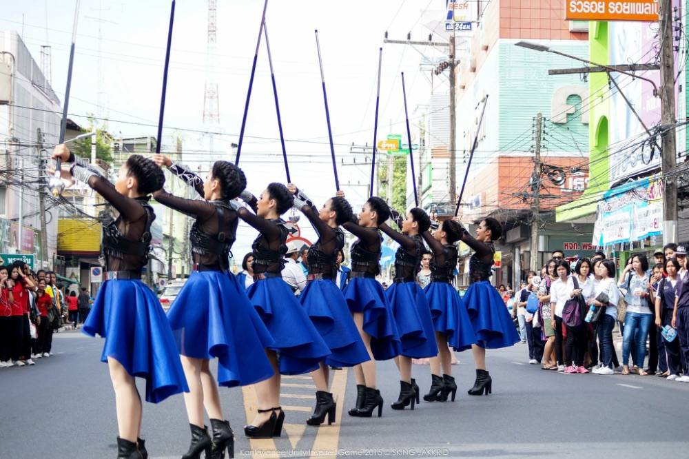 คฑากร คณะ เมฆราช(สีฟ้า) โรงเรียน กัลยาณีศรีธรรมราช จ.นครศรีธรรมราช