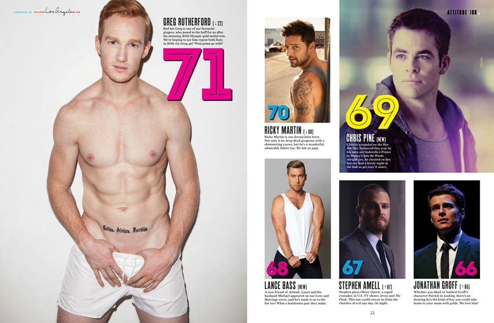 รวม 100 หนุ่มฮอต จากนิตยสาร Attitude UK 2015