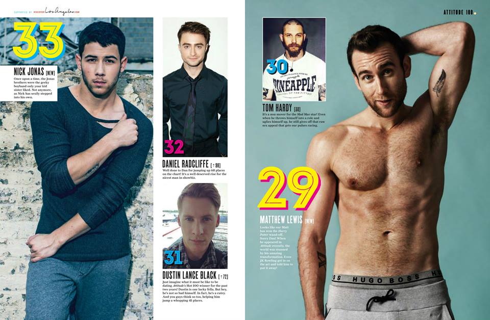 รวม 100 หนุ่มฮอต จากนิตยสาร Attitude UK 2015