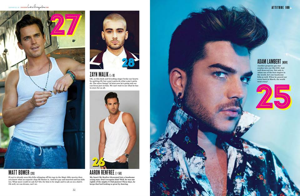 รวม 100 หนุ่มฮอต จากนิตยสาร Attitude UK 2015