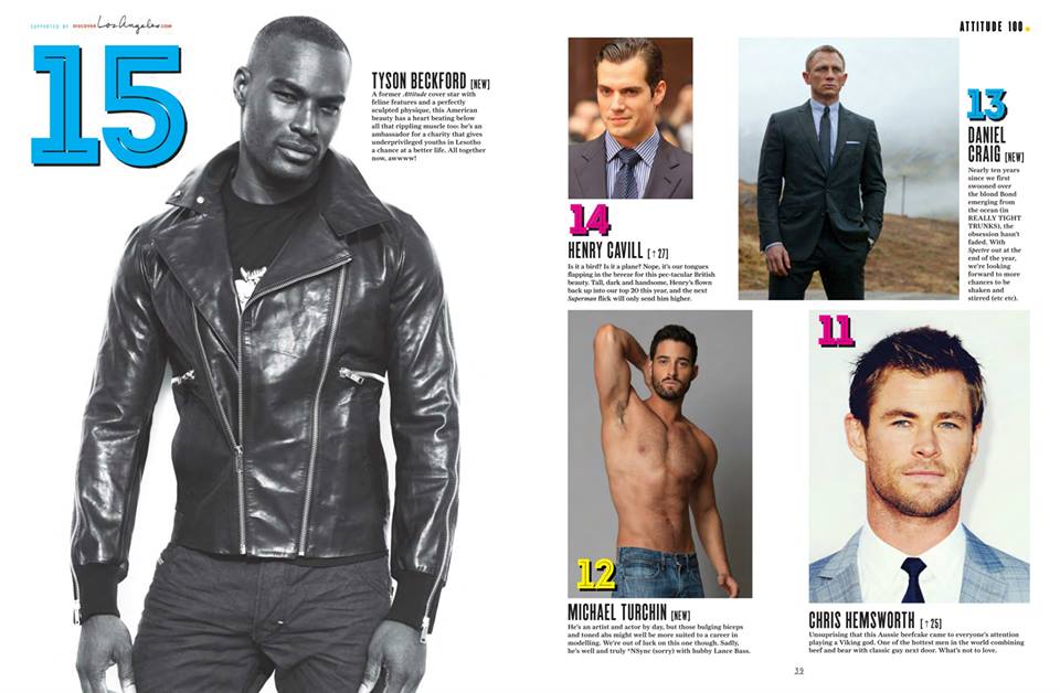 รวม 100 หนุ่มฮอต จากนิตยสาร Attitude UK 2015