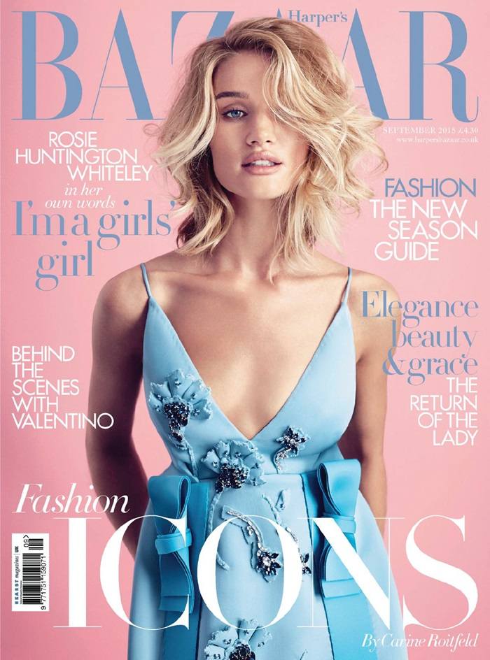 Rosie Huntington-Whiteley @ Harpers Bazaar UK September 2015