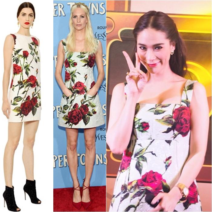 Dolce & Gabbana rose-print flounce dress