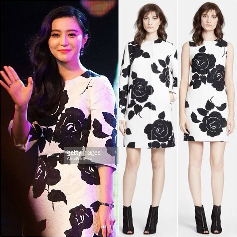 Dolce & Gabbana Rose Print Brocade Shift Dress
