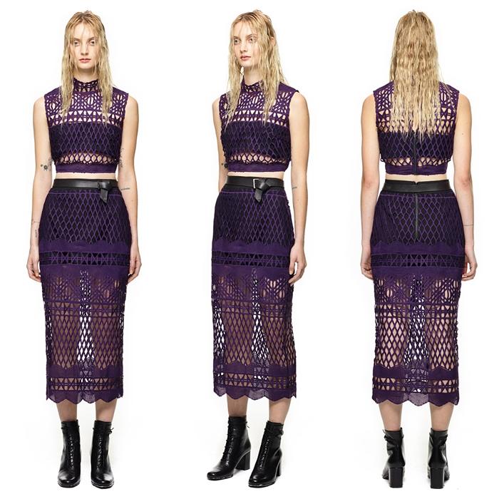 Self-Portrait Cutwork Lace Crop Top