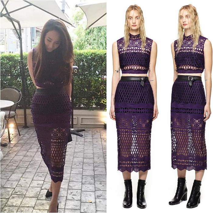 Self-Portrait Cutwork Lace Crop Top