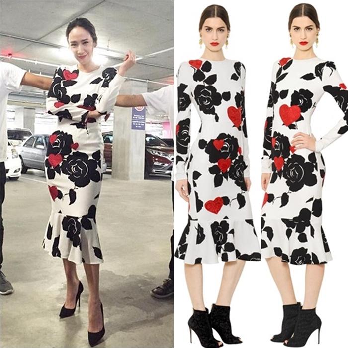 Dolce & Gabbana Rose Printed Silk Charmeuse Dress