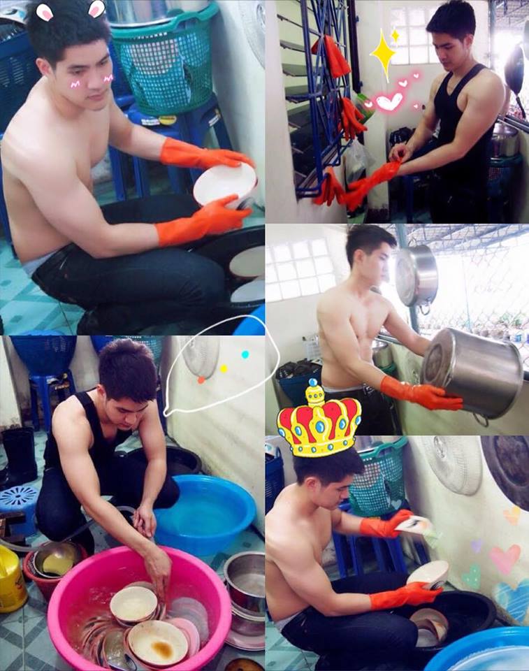 หนุ่มหล่อล่ำคนนี้ ไม่ใช่เด็กล้างจานนะ แต่เป็นเจ้าของร้านก๊วยเตี๋ยว แถวโรงงานอมตะนคร จ.ชลบุรี