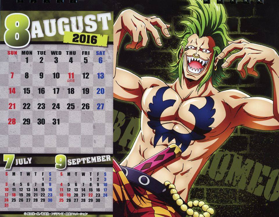 One Piece - Body Calendar 2016
