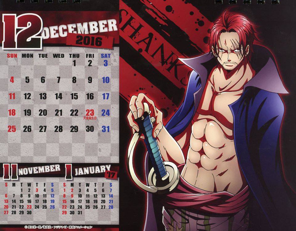 One Piece - Body Calendar 2016