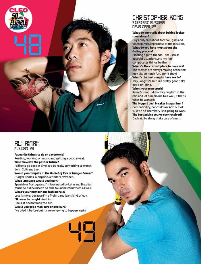 เผยโฉม 50 หนุ่มโสดในฝันของสาวคลีโอ (มาเลเซีย) 2016