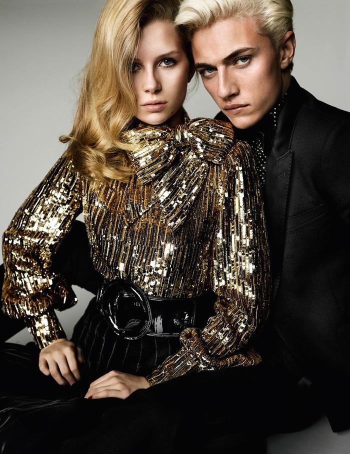 Lottie Moss & Lucky Blue Smith @ Vogue Paris May 2016