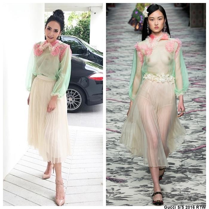 อั้ม พัชราภา สวย น่ารัก ฟรุ้งฟริ้ง ในชุดแบรนด์ดัง กุชชี่