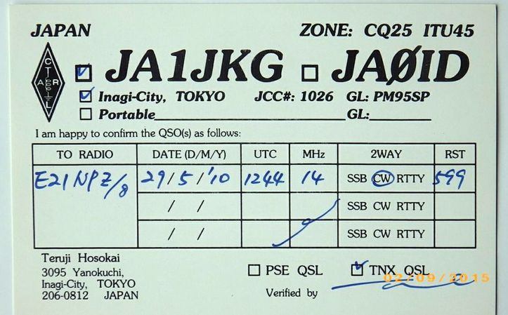 วิทยุสมัครเล่นระหว่างประเทศ กับ QSL CARD