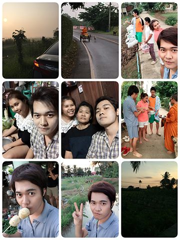 ทุกเช้าแม่ผมจะใส่บาตร ถ้าวันไหนลูกๆอยากไปด้วยต้องบอกแม่ล่วงหน้า แม่จะปลุกไปด้วยกันครับ ข้าวขันเดียวจับมือกันใส่ ฮ่าๆๆ สายๅ หน่อยผมก็เดินหรือขับรถไปชมะธรรมชาติแถวบ้านครับ ตื่นมาหายใจเอากากาศตอนเช้าเข้า
