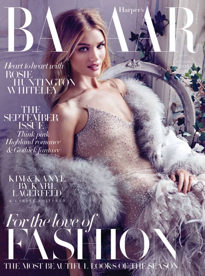 Rosie Huntington-Whiteley @ Harper's Bazaar UK September 2016