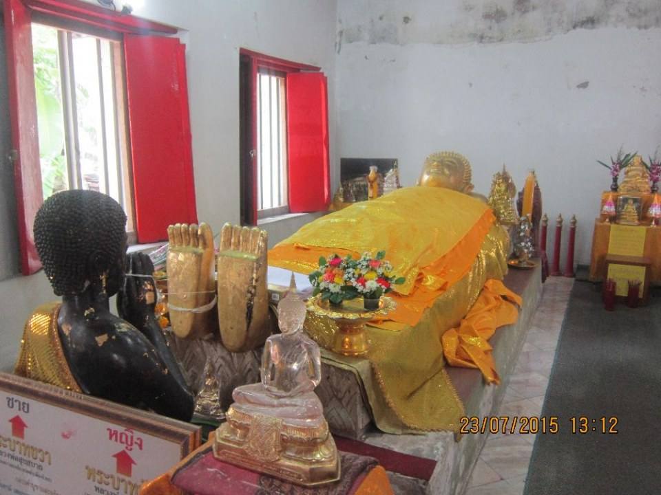 พระนอนหงาย วัดราชคฤห์ ตลาดพลู ธนบุรี บางกอก