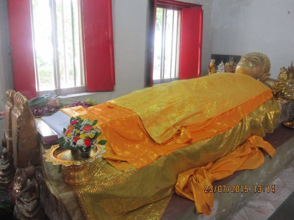 พระนอนหงาย วัดราชคฤห์ ตลาดพลู ธนบุรี บางกอก