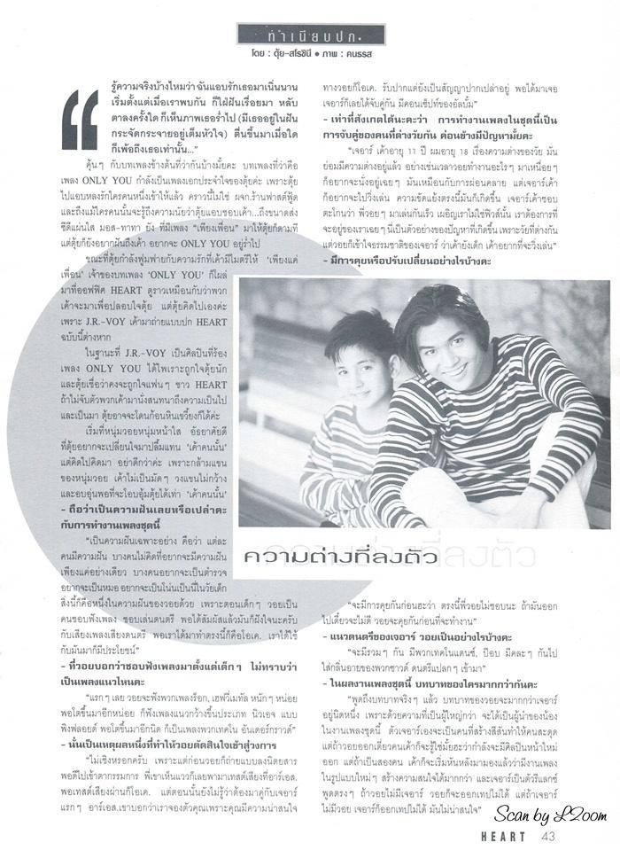 (วันวาน) JR.VOY @ Heart Magazine no.10 February 1997