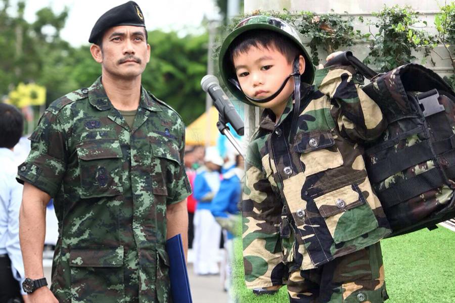 โอ๊ยฟิน! น้องวิน ลูกชาย! ผู้พันเบิร์ด ใส่ชุดทหารเท่ไม่แพ้พ่อเลยจ้า