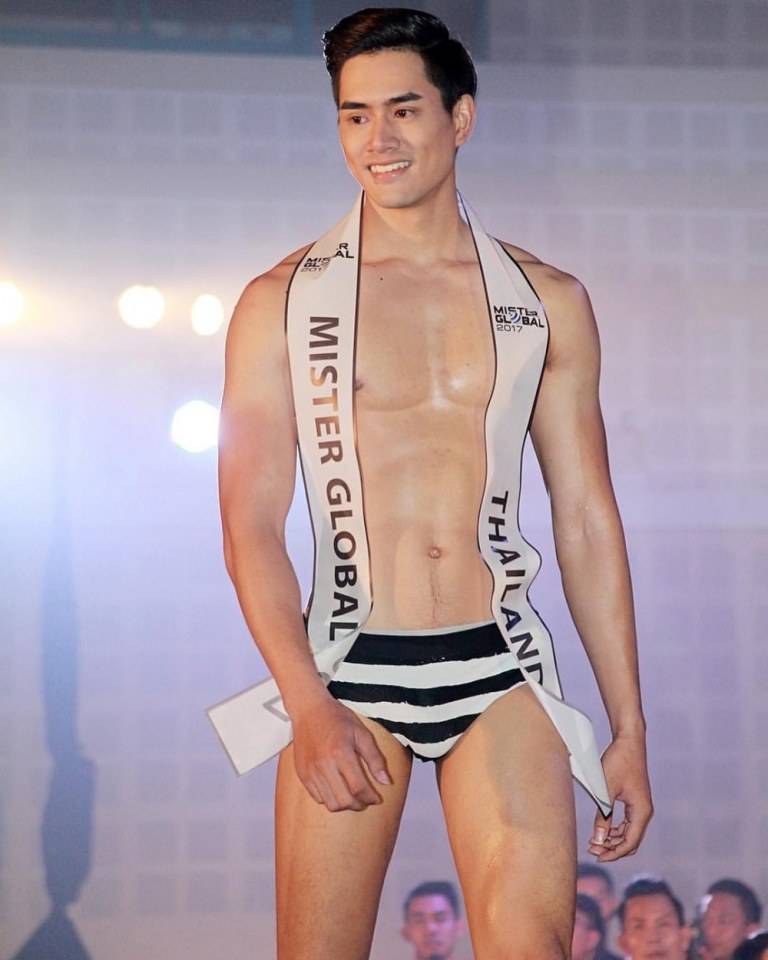 หนุ่มไทยหล่อล่ำขาวหุ่นดี ดีกรีMr.Globalthailand2017
