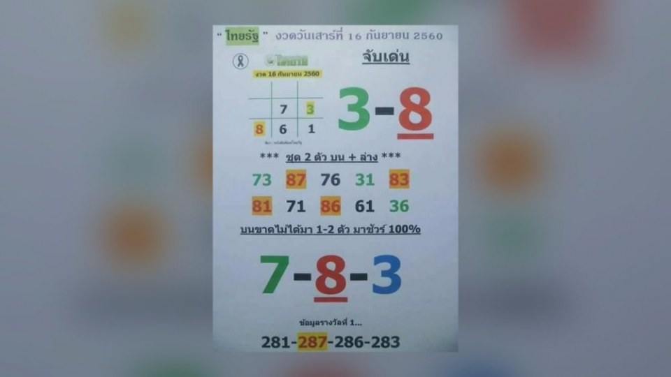 มาแล้ว!! เลขเด็ด หวยรัฐบาล งวดวันที่ 16 ก.ย. 2560