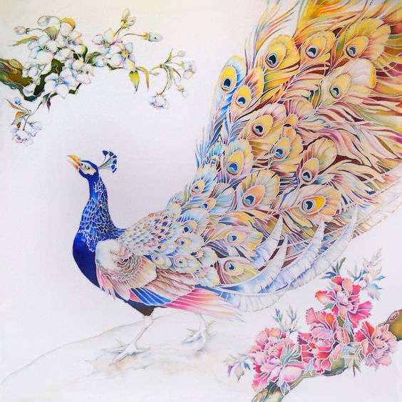 ตระการตา “ภาพวาดนกยูง” ผ่านปลายพู่กันจีน