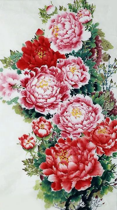 ความยิ่งใหญ่ ของศิลปะจีน การเขียนภาพ ดอกโบตั๋น (Peony) ในภาษาไทยว่า "นางพญานิรมล"